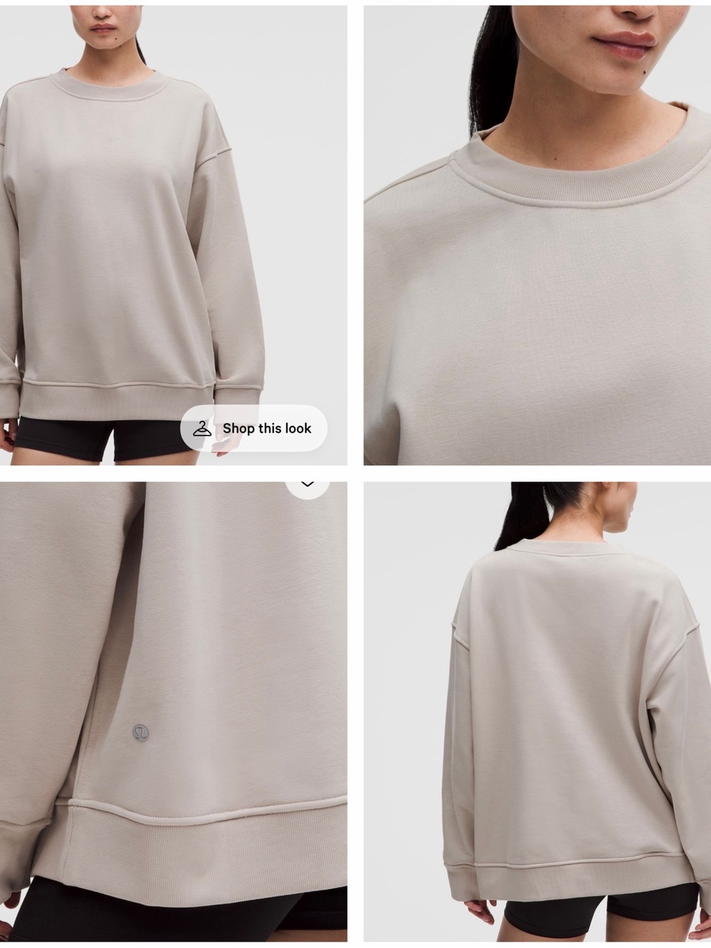 lululemon athletica Relaxed Crewneck Sweater in Light Taupe